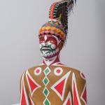 Colorful statue bust