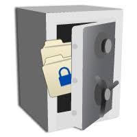 Image of a safe with folders