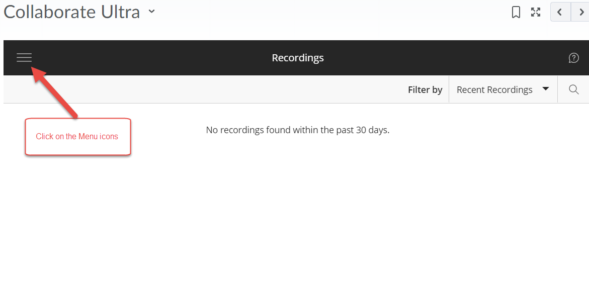 Select recording menu Select recording menu