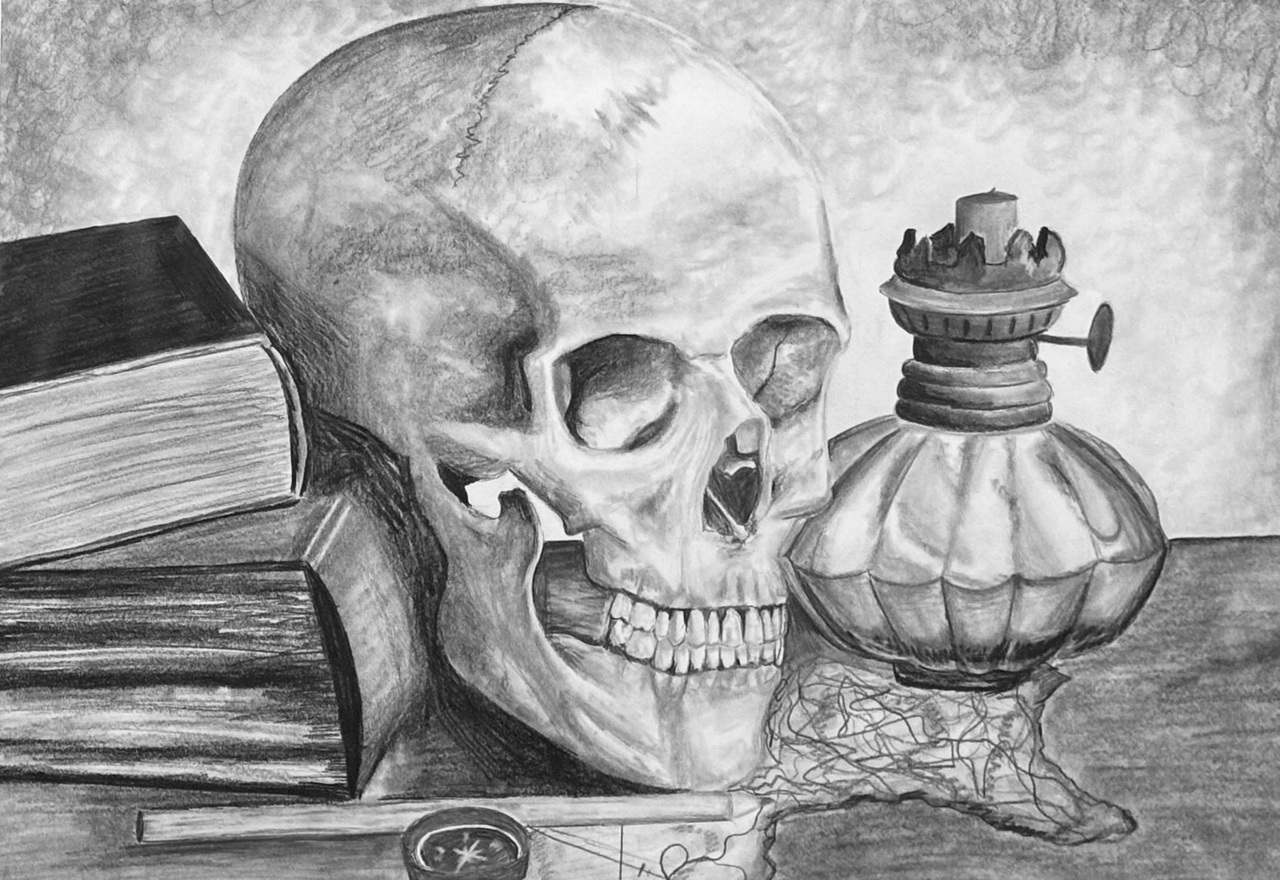 Graphite Skull by Leah Cook