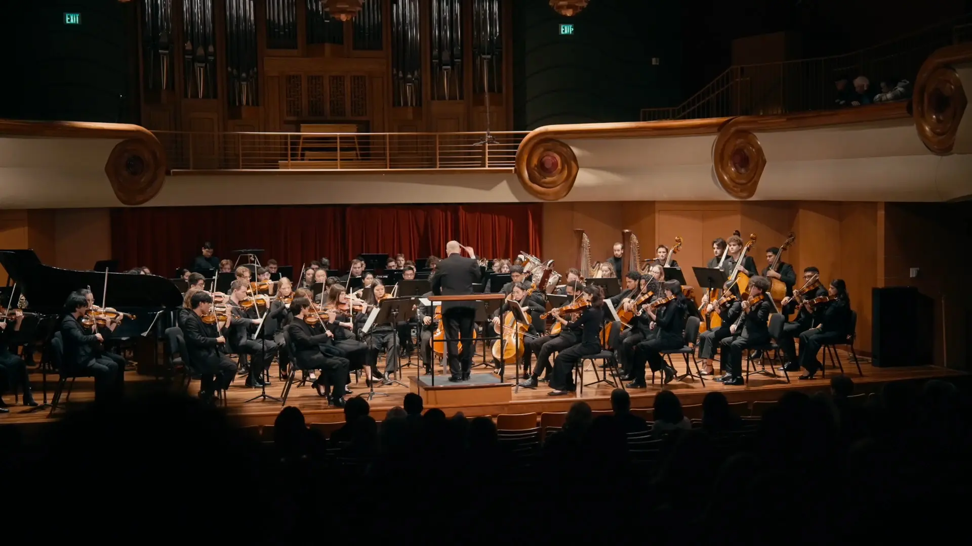 music students on stage performing