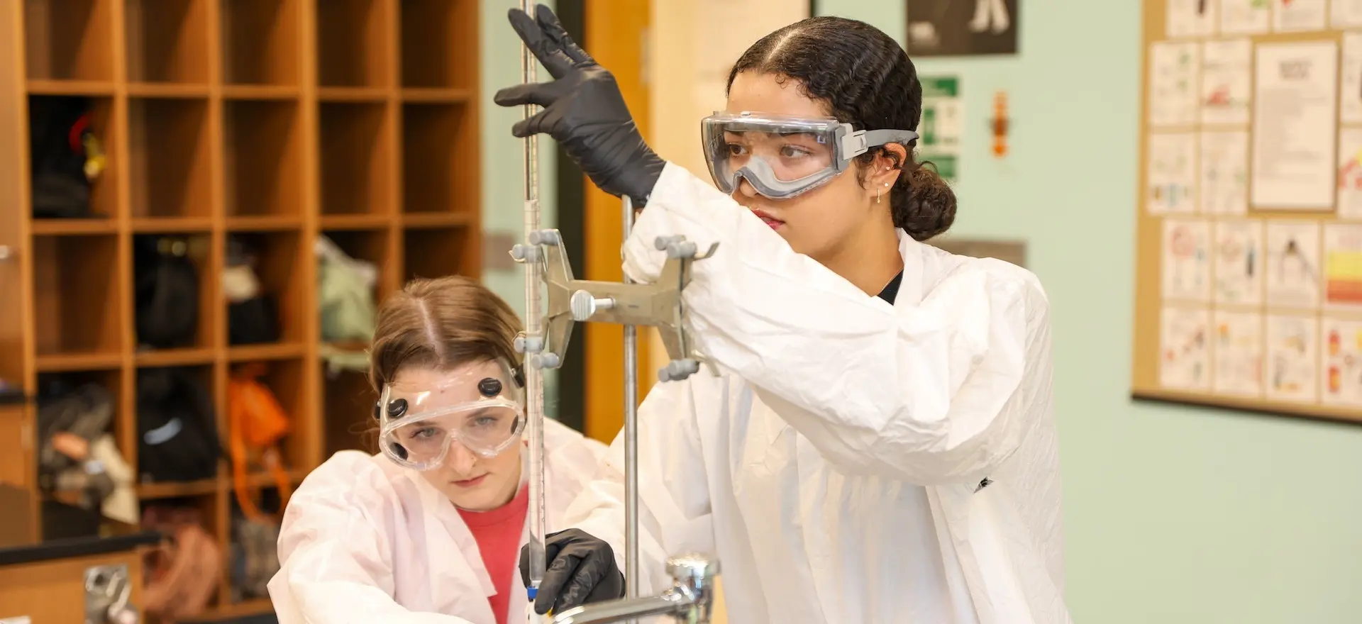 Two student in the science lab