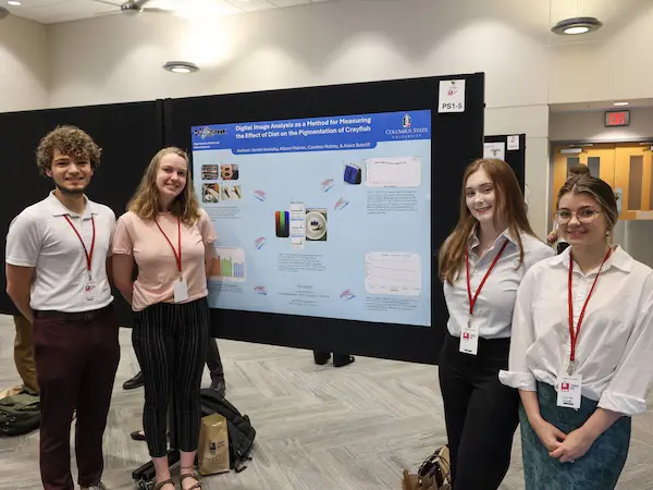 students presenting their data