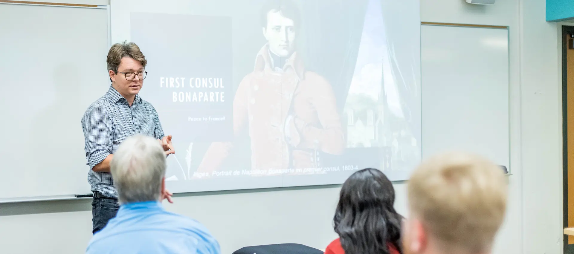 Dr. Banks teaching a history class