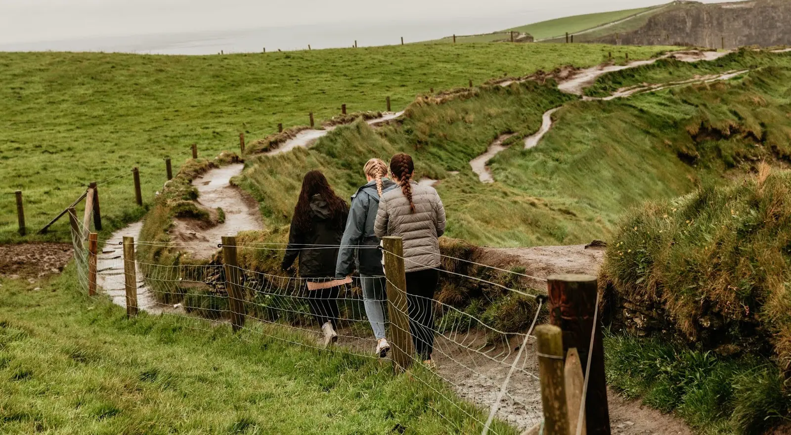 Students walking the countryside in Ireland