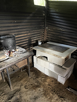 a stone cooking surface