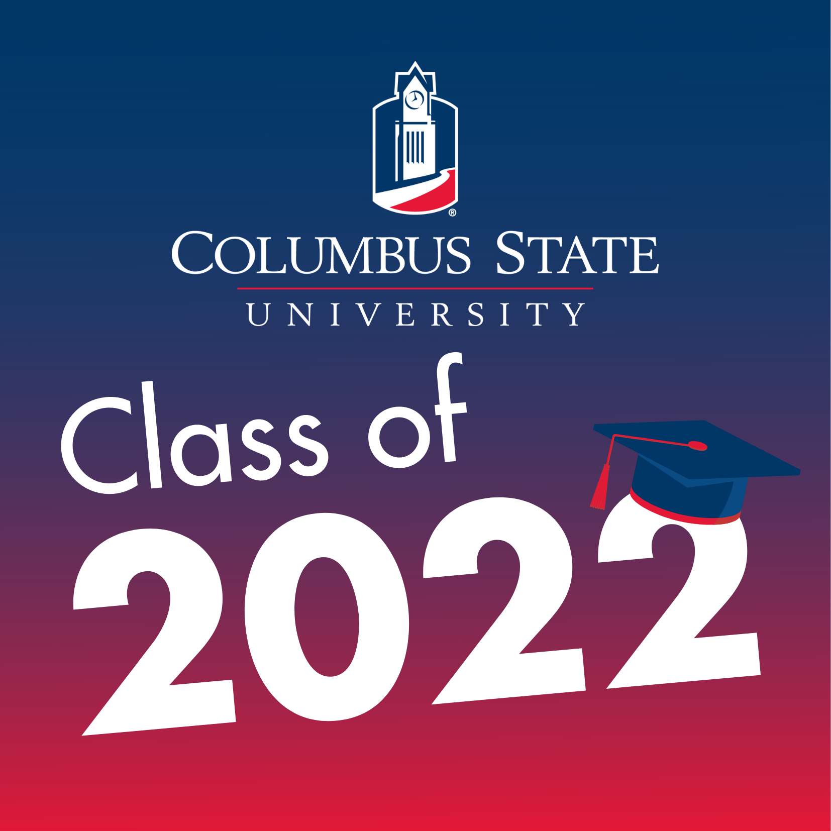 Class of 2022 (blue and red background)