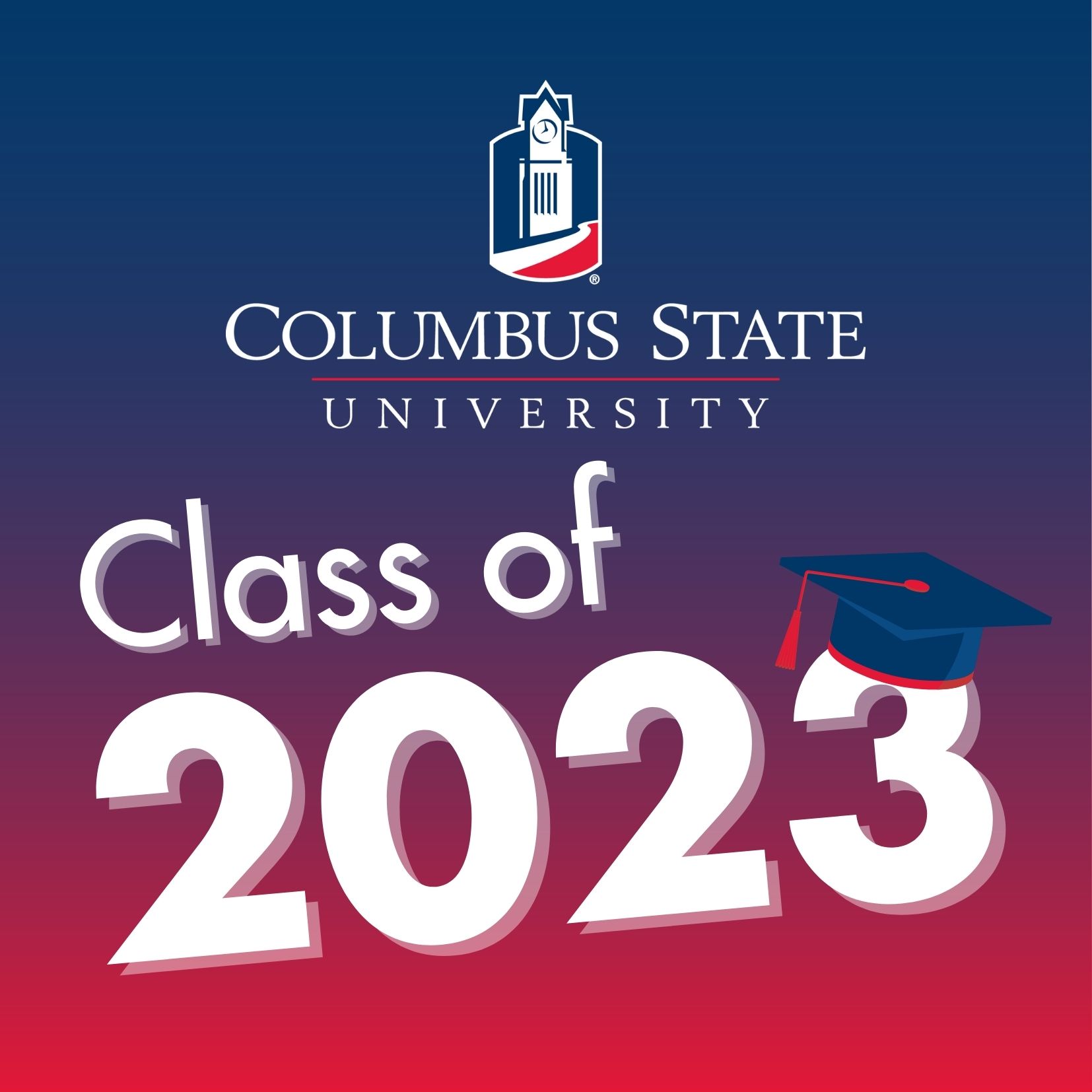 Class of 2023 (blue and red background)