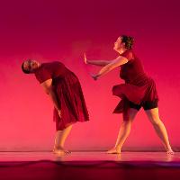 Two dance students on stage