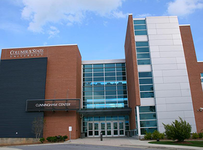 the entrance of the Cunningham Conference Center