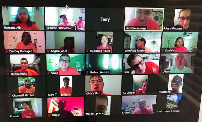 Photo of Zoom call with the 2021 Camp Abilities campers