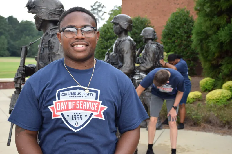 Students working on a CSU Day of Service