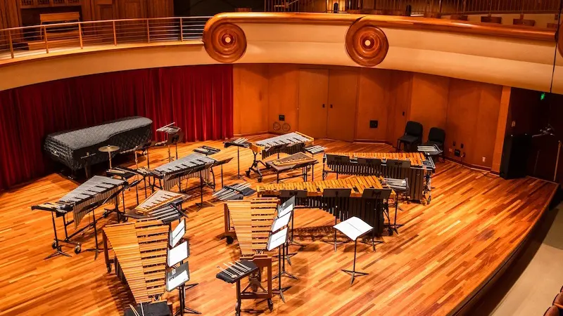 percussion instruments on stage