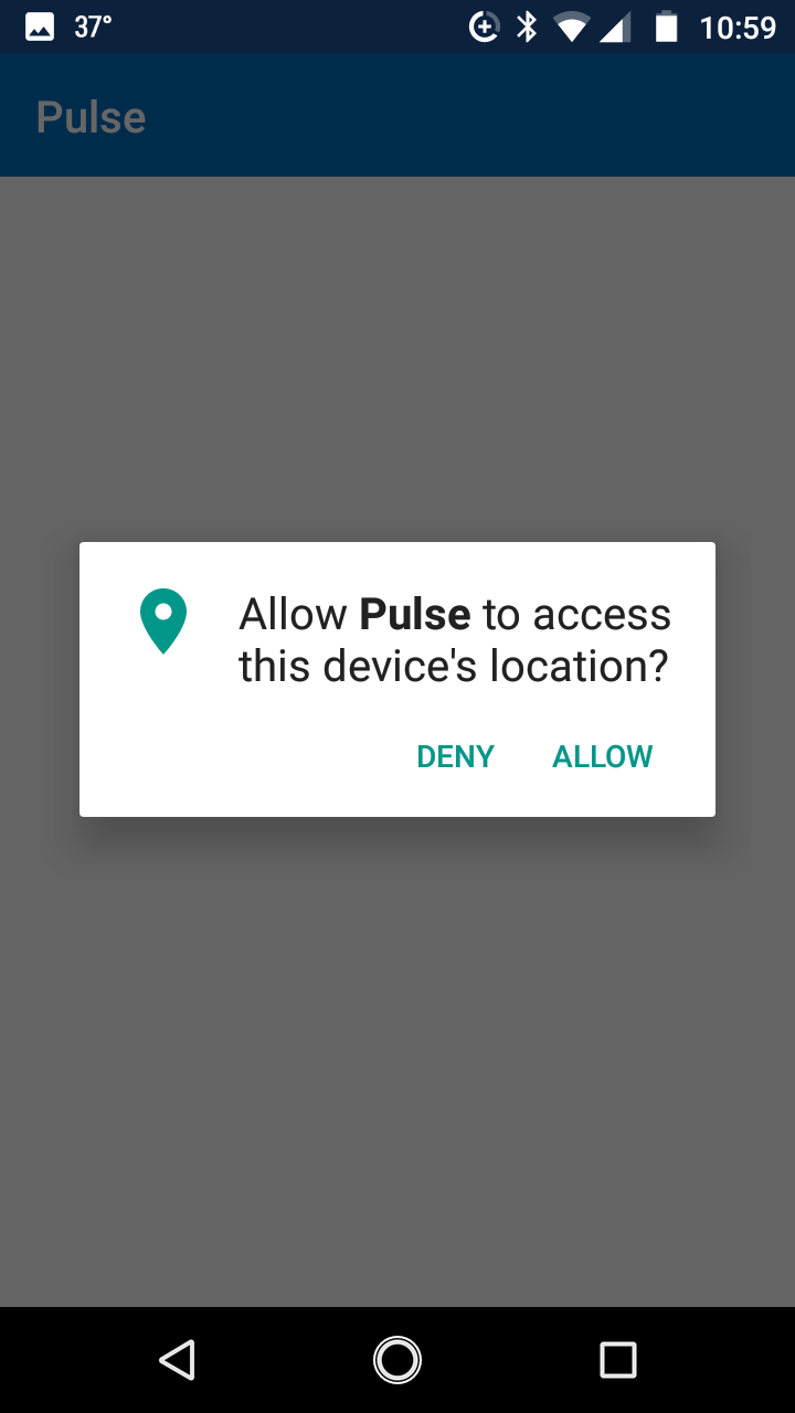 Pulse app prompting access to device location