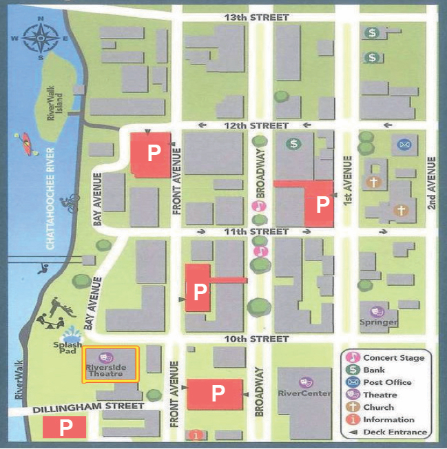 a parking map showing the streets of downtown Columbus