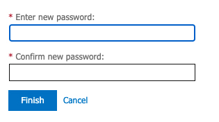screenshot of a webpage asking to enter a new password