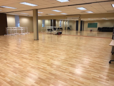 an empty dance studio